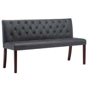 vidaXL Banco de piel de ante artificial gris 148,5 cm