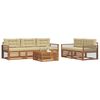vidaXL Conjunto de sof&aacute;s de exterior con coj&iacute;n 6 pcs Natural y Beige