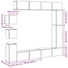 vidaXL Conjunto de mueble de TV 9 piezas montado la pared madera vieja