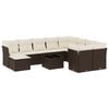 vidaXL Set de sof&aacute;s de jard&iacute;n 11 pzas cojines rat&aacute;n sint&eacute;tico marr&oacute;n