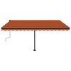 vidaXL Toldo manual retr&aacute;ctil con LED naranja y marr&oacute;n 450x300 cm