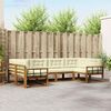 vidaXL Conjunto de sof&aacute;s de exterior con coj&iacute;n 6 pcs Natural y Crema