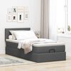 vidaXL Cama otomana con colch&oacute;n gris oscuro 90x200 cm tela