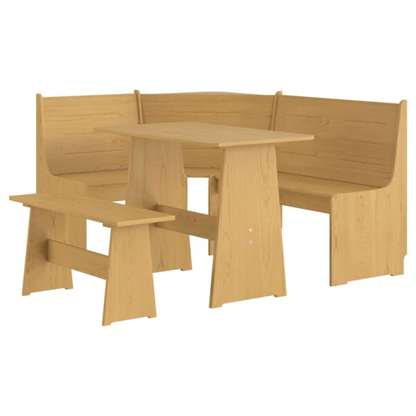 vidaXL Juego de comedor REINE 3 pzas madera maciza de pino marr&oacute;n miel