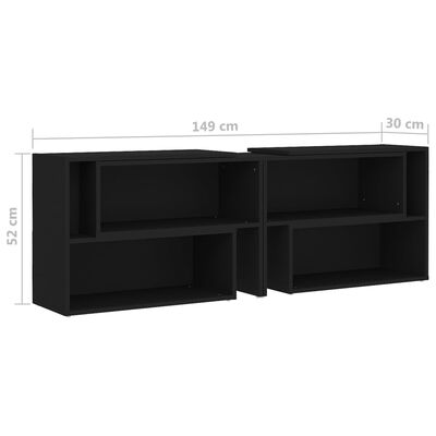 vidaXL Mueble para TV de aglomerado negro 149x30x52 cm