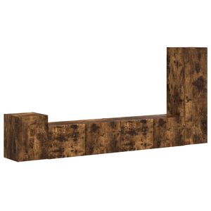 vidaXL Conjunto de mueble de TV 3 uds. Roble ahumado