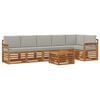 vidaXL Conjunto de sof&aacute;s de exterior 7 uds. Gris Natural y Claro