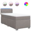 vidaXL Cama box spring con colch&oacute;n tela gris taupe 90x200 cm