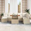 vidaXL Conjunto de sof&aacute; de jard&iacute;n 9 pcs Beige Polirat&aacute;n