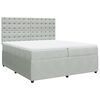 vidaXL Cama box spring con colch&oacute;n terciopelo gris claro 200x200 cm