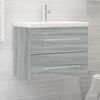 vidaXL Mueble de ba&ntilde;o con lavabo madera contrachapada gris Sonoma