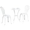 vidaXL Juego Bistro de Jardín 3 pcs Blanco Aluminio