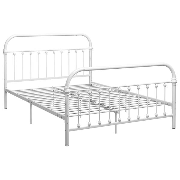 vidaXL Estructura cama sin colchón con cabecero metal blanco 160x200cm