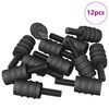 vidaXL Tornillo Separador 12 uds. Negro M4 Caucho y Acero
