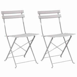 vidaXL Silla de jard&iacute;n plegable 2 pcs Beige 42 x 46 x 82cm Metal