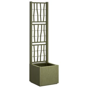 vidaXL Maceta de jard&iacute;n con enrejado Verde 36 x 36 x 140 cm PP