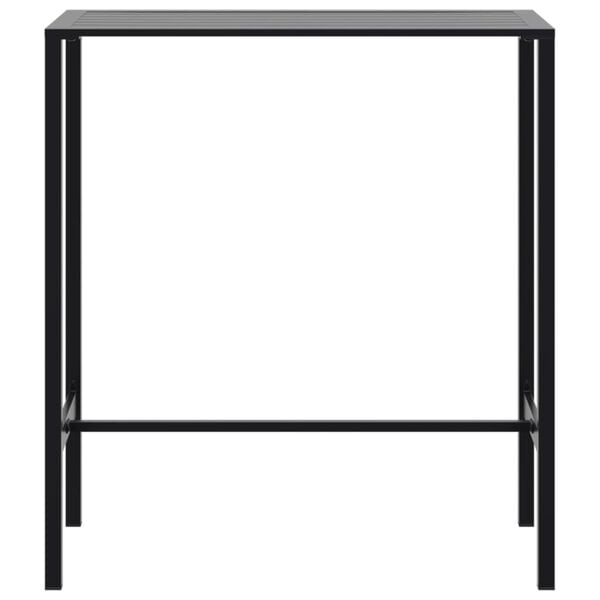 vidaXL Mesa alta de bar acero recubrimiento polvo negro 100x50x110 cm