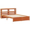 vidaXL Estructura de cama con cabecera Marr&oacute;n cera 150 x 200 cm