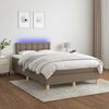 vidaXL Cama box spring con colchón y LED tela gris taupe 120x200 cm