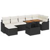 vidaXL Conjunto de sof&aacute; de jard&iacute;n 8 uds. Negro y crema