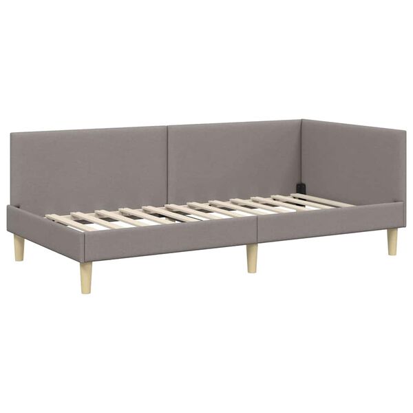 vidaXL Estructura de cama en esquina Taupé 100 cm x 200 cm Terciopelo