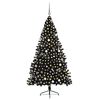 vidaXL &Aacute;rbol de Navidad Artificial Preiluminado Negro 210 cm PVC