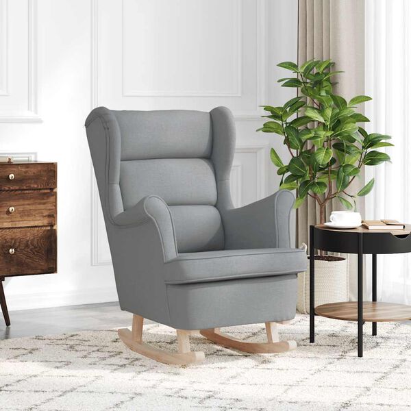 vidaXL Silla mecedora de tela gris claro 74x90x102 cm