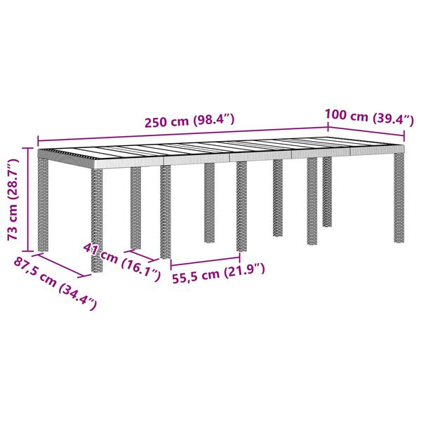 vidaXL Conjunto de Comedor de Jard&iacute;n 9 pcs Gris Claro Ratan Polt