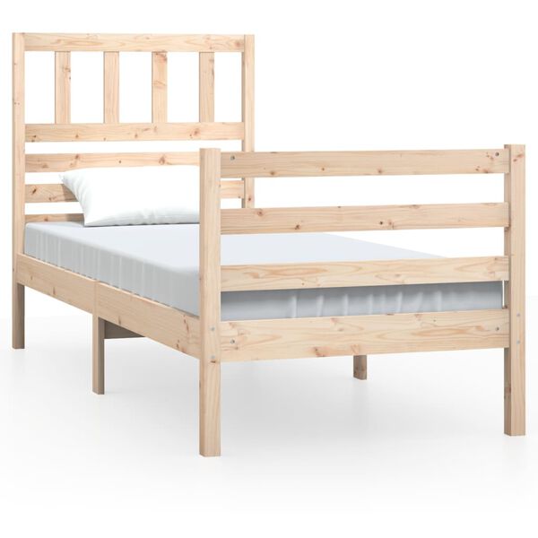 vidaXL Estructura de cama individual peque&ntilde;a madera maciza 75x190 cm