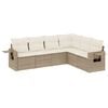 vidaXL Juego de sof&aacute;s jard&iacute;n con cojines 6 pzas rat&aacute;n sint&eacute;tico beige