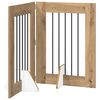 vidaXL Puerta para perros plegable con soportes 2 pcs Roble Artesanal