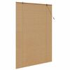 vidaXL Estor enrollable con cortinas Manual Marr&oacute;n 150 x 220 cm Bamb&uacute;