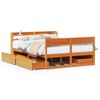vidaXL Cama sin colch&oacute;n madera maciza pino marr&oacute;n cera 150x200 cm