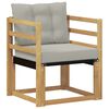 vidaXL Sof&aacute; de exterior Madera maciza de acacia y textileno Blanco