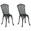 vidaXL Silla de Jard&iacute;n 2 pcs Negro 39 x 40 x 87 cm Aluminio