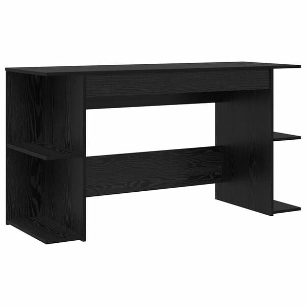 vidaXL Escritorio Roble negro 140 x 50 x 75 cm Madera contrachapada