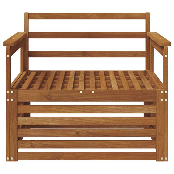 vidaXL 2 Pieza Sof&aacute; con reposabrazos Madera de Acacia S&oacute;lida Natural