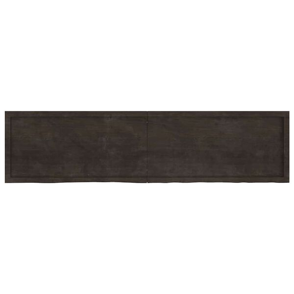 vidaXL Estante pared madera roble tratada marr&oacute;n oscuro 200x50x(2-6)cm