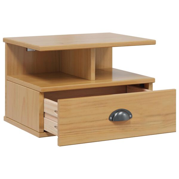 vidaXL Armario de Noche con caj&oacute;n Hill Marr&oacute;n miel 40 x 31 x 27 cm