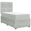 vidaXL Cama box spring con colch&oacute;n Gris Claro 90 x 200 cm Terciopelo