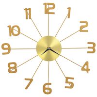 vidaXL Reloj de pared de metal dorado 50 cm
