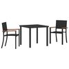 vidaXL Conjunto de Comedor de Jard&iacute;n 3 uds. Negro