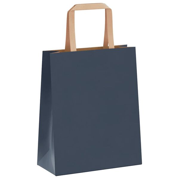vidaXL Bolsas de papel con asas 50 uds azul 18x8x22 cm