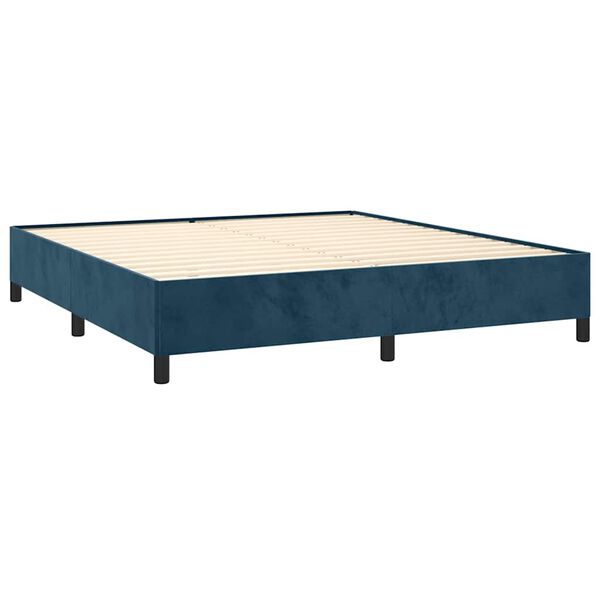 vidaXL Estructura de cama sin colch&oacute;n terciopelo azul oscuro 160x200cm