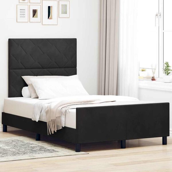 vidaXL Cama tipo Box Spring con cabecera Negro 120 x 200 cm Terciopelo