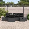 vidaXL Conjunto de sof&aacute; de jard&iacute;n 6 pcs Negro rat&aacute;n sint&eacute;tico