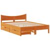 vidaXL Estructura cama con cajones madera pino marr&oacute;n cera 150x200 cm