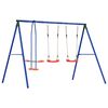 vidaXL Conjunto de columpios para exteriores con 4 asientos Multicolor