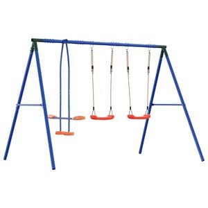 vidaXL Conjunto de columpios para exteriores con 4 asientos Multicolor