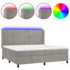 vidaXL Cama box spring colch&oacute;n y LED terciopelo gris claro 200x200 cm